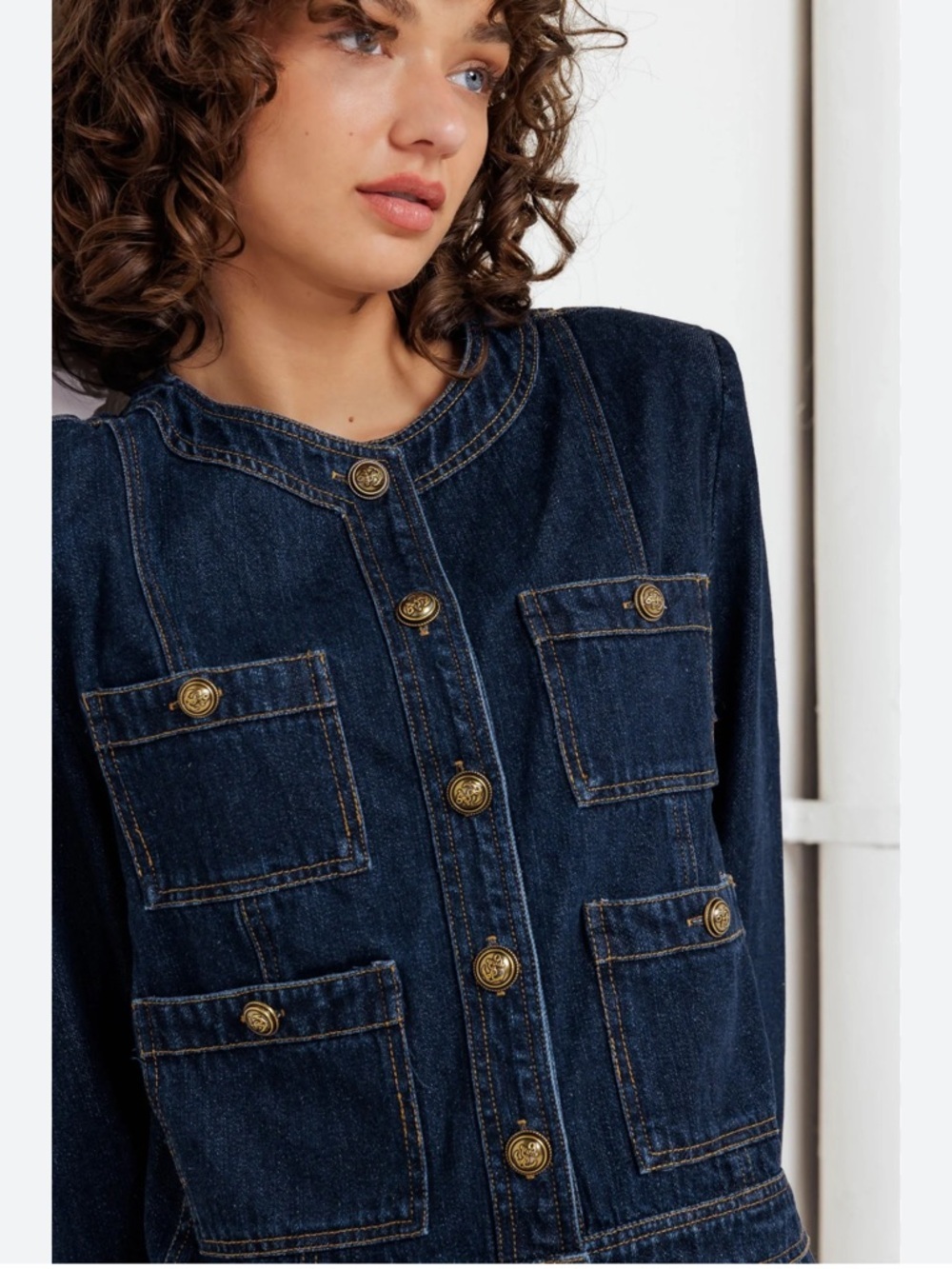 bill blass vintage Dark Blue Denim Military Jacket - Picture 7 of 7
